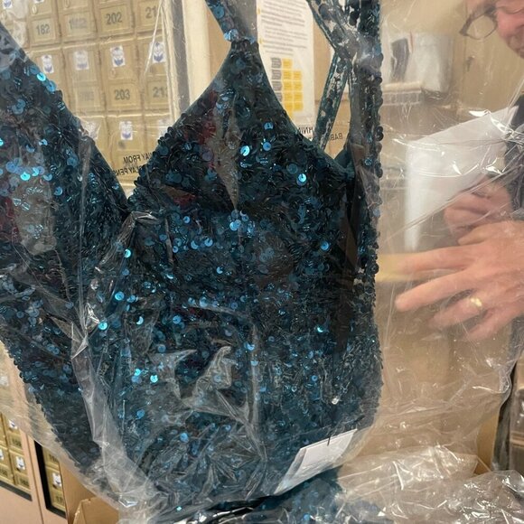 NWT Alyce Paris 61366  Beaded Tulle Prom Dress Green Size 4 - Picture 7 of 7